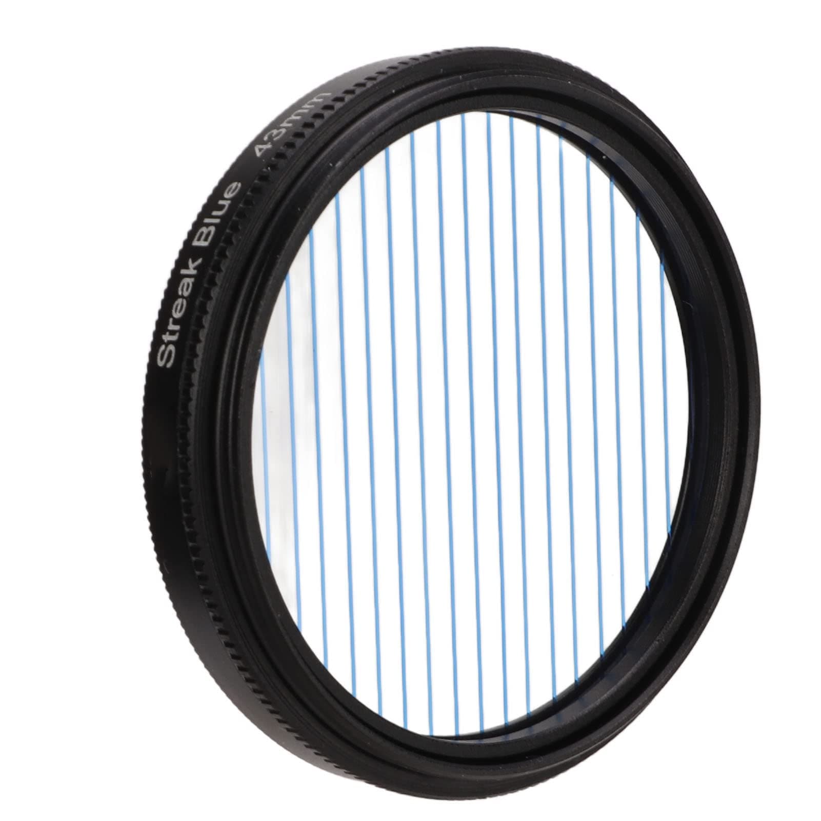 Blue Streak Special Effects Filter, Junestar Dot to 37mm 40.5mm 43mm Filters Line Waterproof Camera Accessories 49mm 46mm Lens Anamorphic for Most of Digital Cameras (43mm)