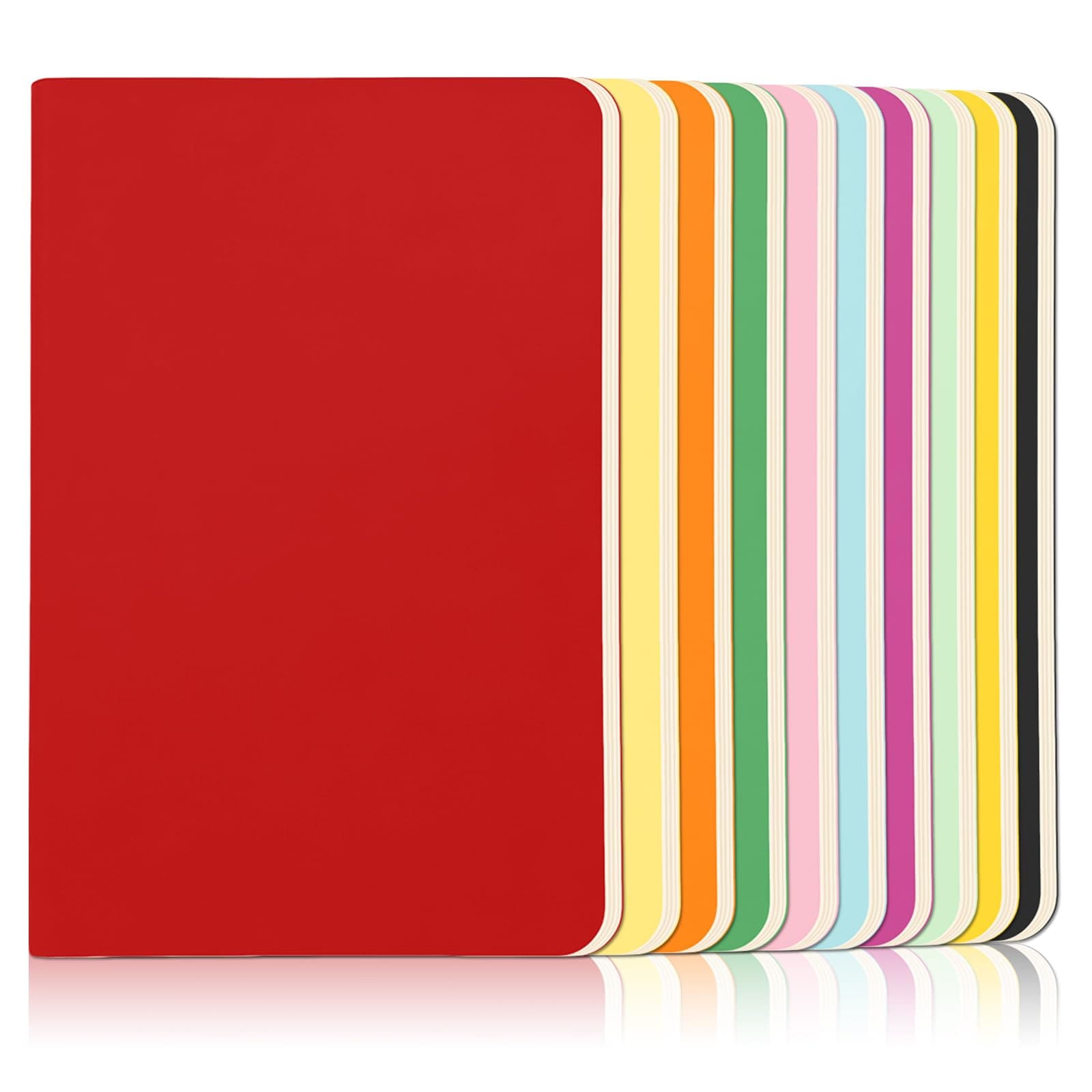 10Pcs A6 Notebooks 60 Pages Each Rainbow Colorful Lined Notepad Multipack Notebook for Students Writing Memos Diary Traveler Supplies Making Plans 14×9cm