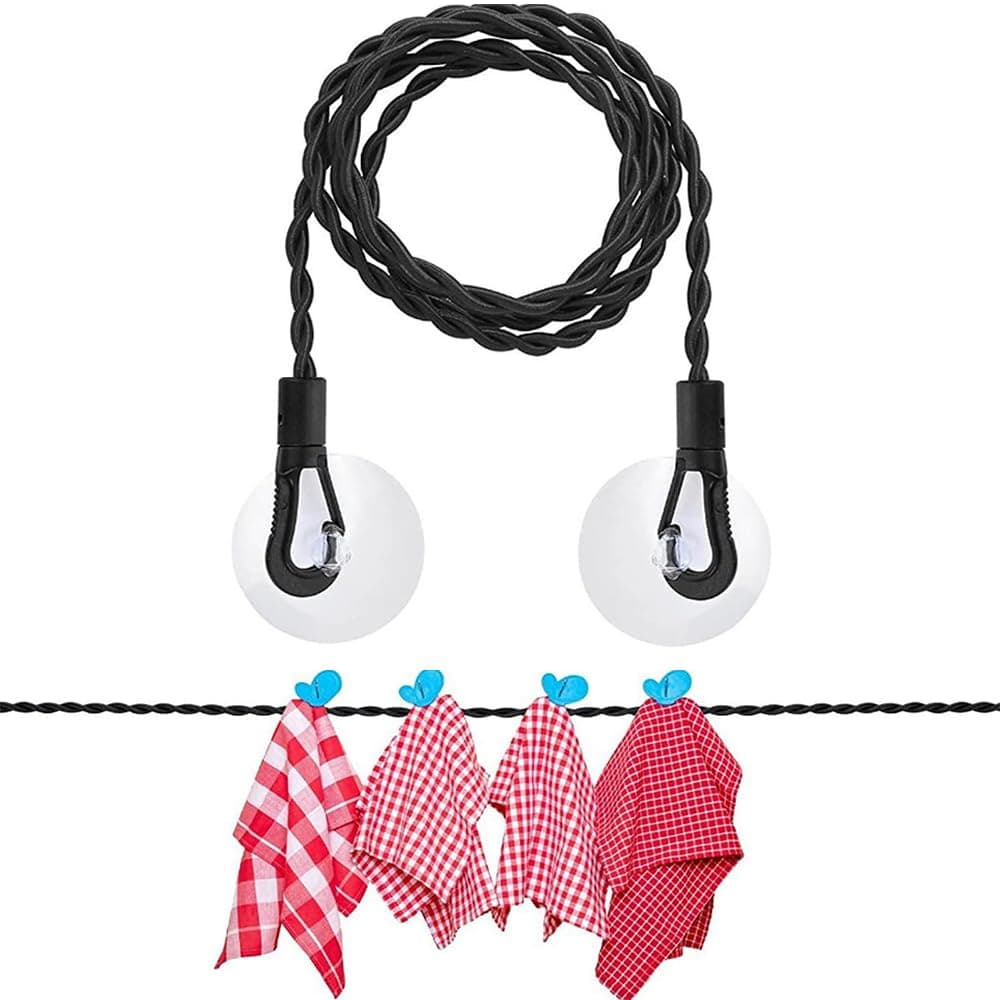 Generic Flexo-Line Travel Clothesline, 3m, Black, Nylon, Clotheslines, THREAD_CORD, Travel Clothesline