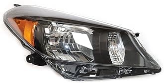 Headlight Set Assembly Fit for Toyota Yaris/Vitz 2012 2013 2014, Direct Replacement Hatchback Model Headlamp, Passenger Side (Right) -Black Background