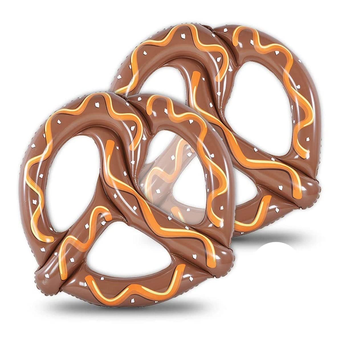 Pretzel Pool Float 2 Pack, Summer Fun Inflatable Giant Pretzel Float, 58 Inches Swim Pool or Beach Toys