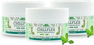 Chillflex Menthol Soothing Cream, Chillflex Instant Cooling Relief Cream, Joint Activities Throughout The Body, Cooling Soothing Ointment for Muscle, Head, Lumbar, Neck, Hands, and Feet (3Pcs)