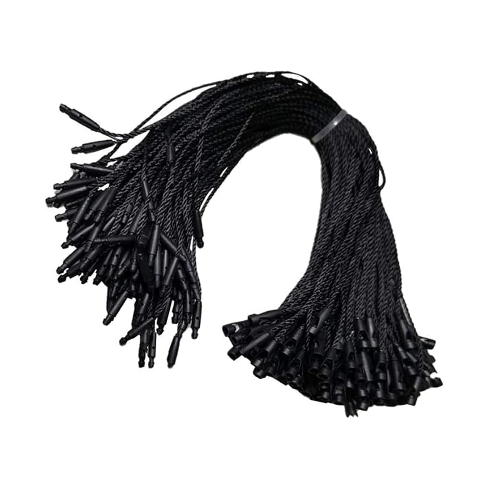 Acuteye 1000Pcs 7.5-inch Hang Tag Nylon String, Easy and Fast to Attach, Nylon Snap Lock Pin Loop Fastener Hook Ties for Clothes Tags, Price Tags, Shoes Snap Lock, Luggage Label (Black)