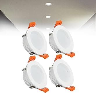 3W LED Recessed Ceiling Spotlights, 6000K Cold White Ultra Slim Panel Light, Cut Φ50-55mm, AC110-240V Round Downlights for Living Room Office, 4 Pack