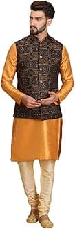 EthluxisMen's Kurta Churidar Pyjama with Nehru Bandhgala Jacket