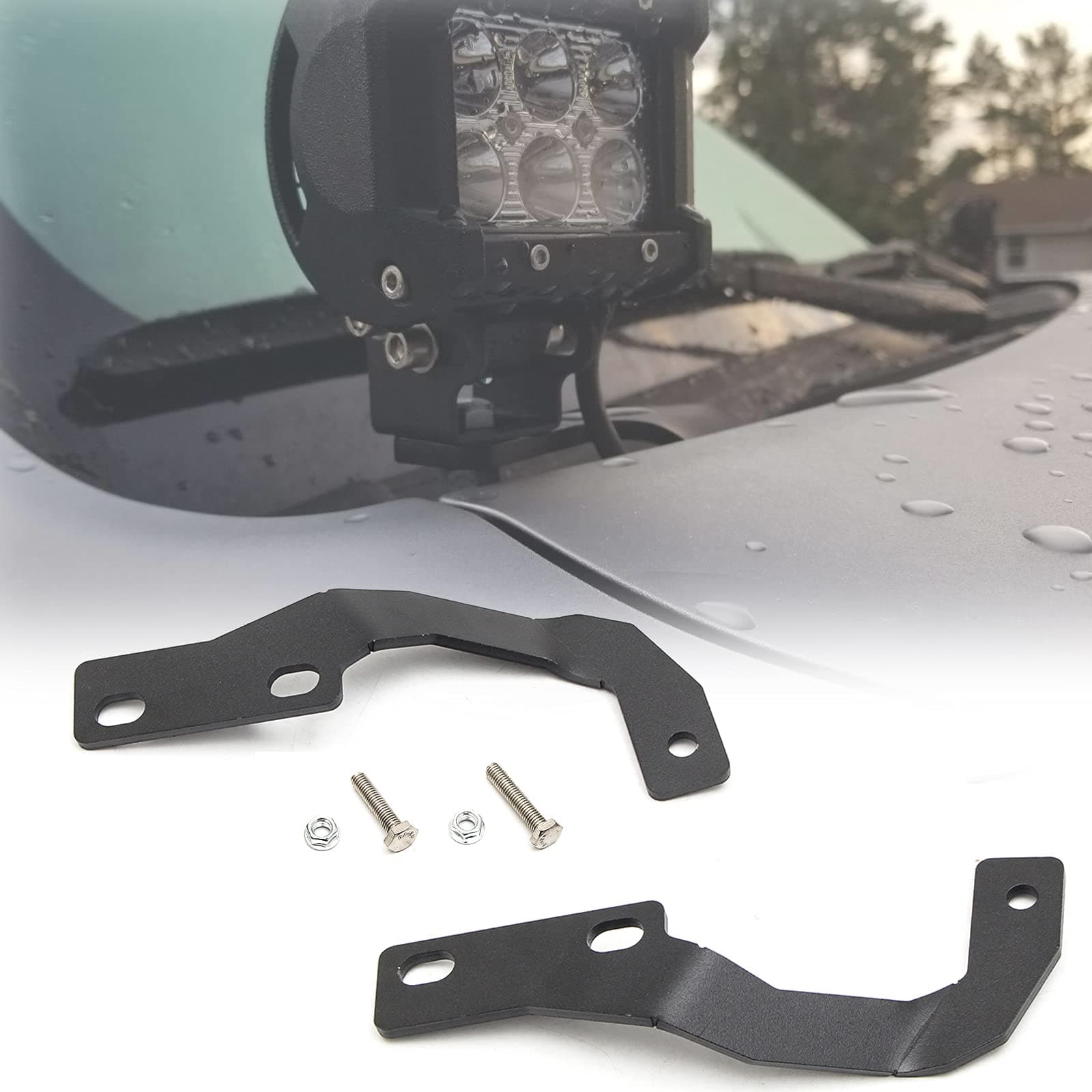 4Runner Ditch Light Bracket LED Pods Hood Mount Brackets Compatible with Toyota 4Runner 2010+