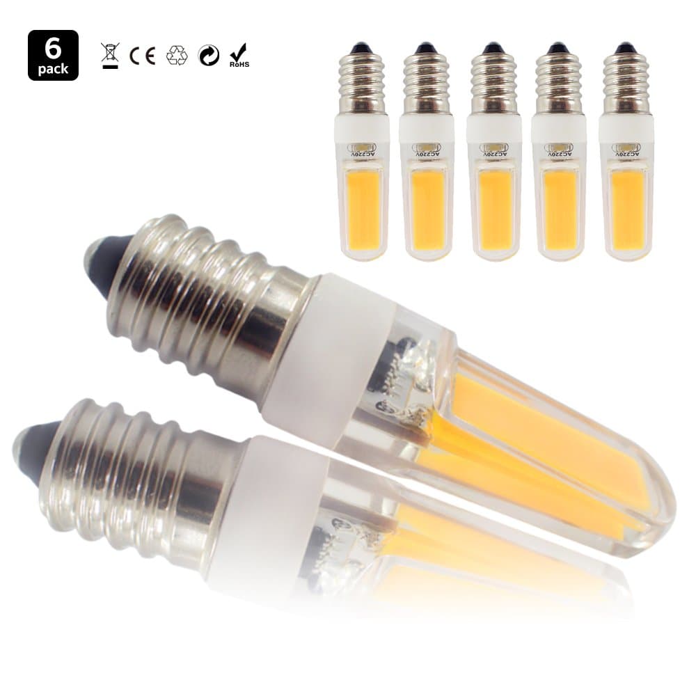 Pack of 6 - E14 LED Light Bulbs, ENNELP E14 Warm White 2.5W 2609 COB LED Bulb Crystal Spotlight Lamp Bulb Silicone 360 Degree Illumination Energy Saving Halogen Light Bulb Replacement -(Warm White)