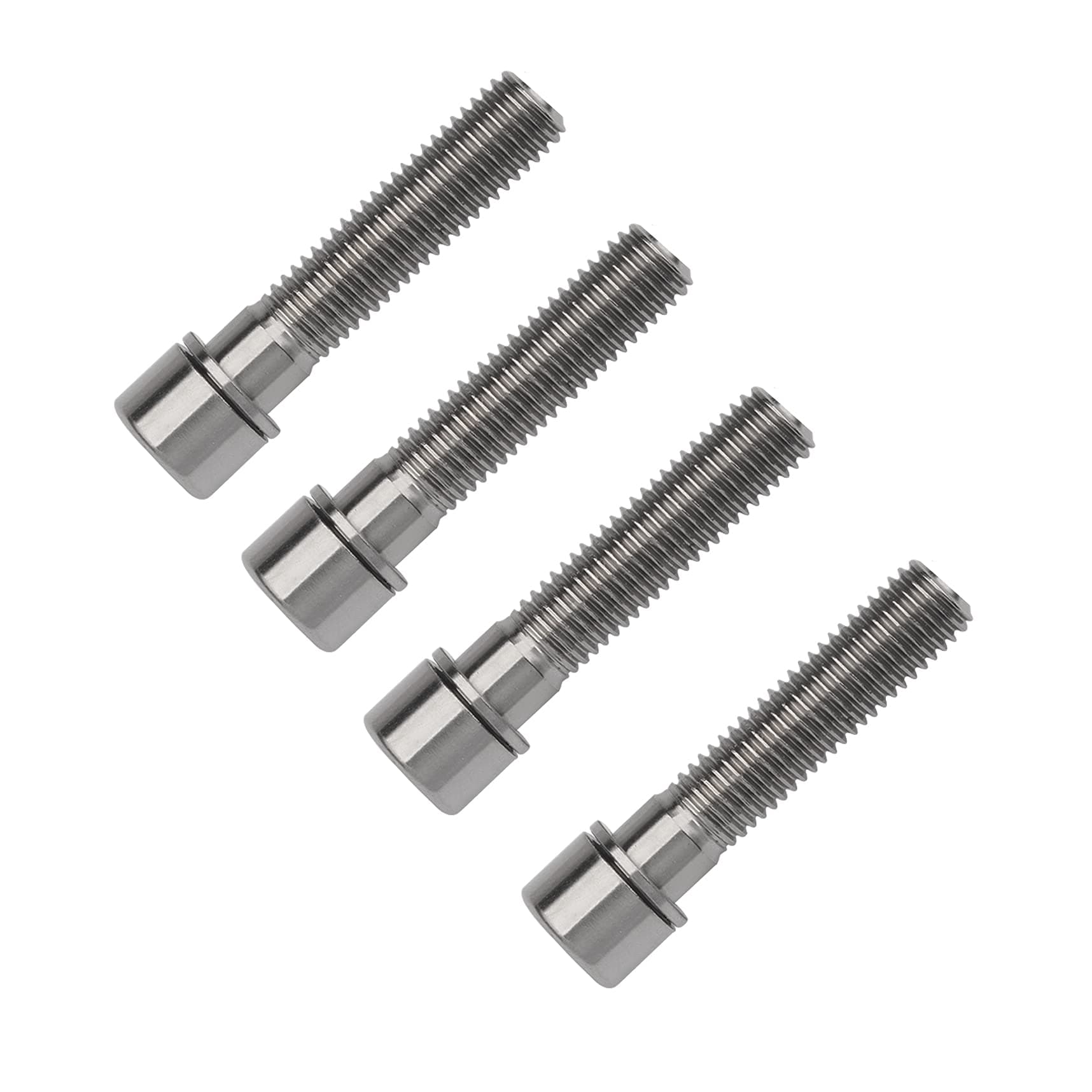 Titanium M7 32mm 1.0mm Pitch Allen Hex Socket Head Bolt Screw with Washer Pack of 4(Silver)