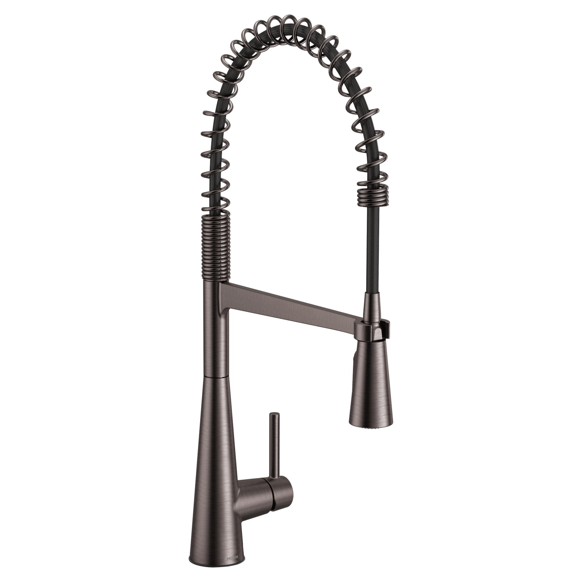 Moen Sleek Black Stainless Pulldown Faucet, Modern Kitchen Faucet with One Handle High-Arc, Power Boost, Easy Installation and 5925BLS