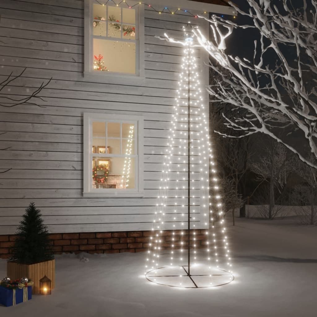 LED Christmas Cone Tree Light with 310 Cold White LEDs, Outdoor Christmas Decoration for Porch, Yard, Garden, Patio, Backyard, Holiday Seasonal Decoration 39.4"x118.1"