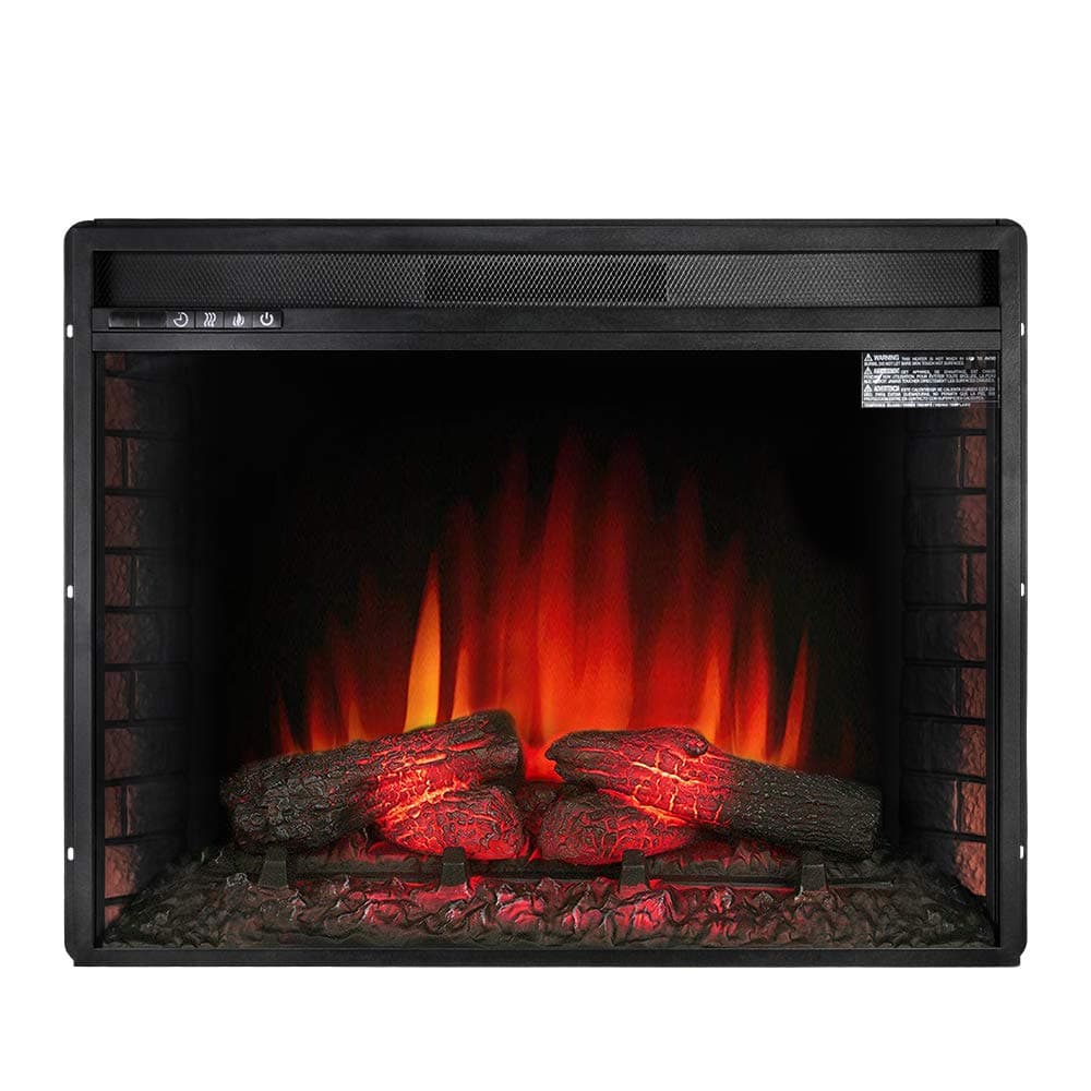 Electric Fireplace Insert Freestanding with Remote and Manual Control, Embedded Heater with Blower, Black (26")