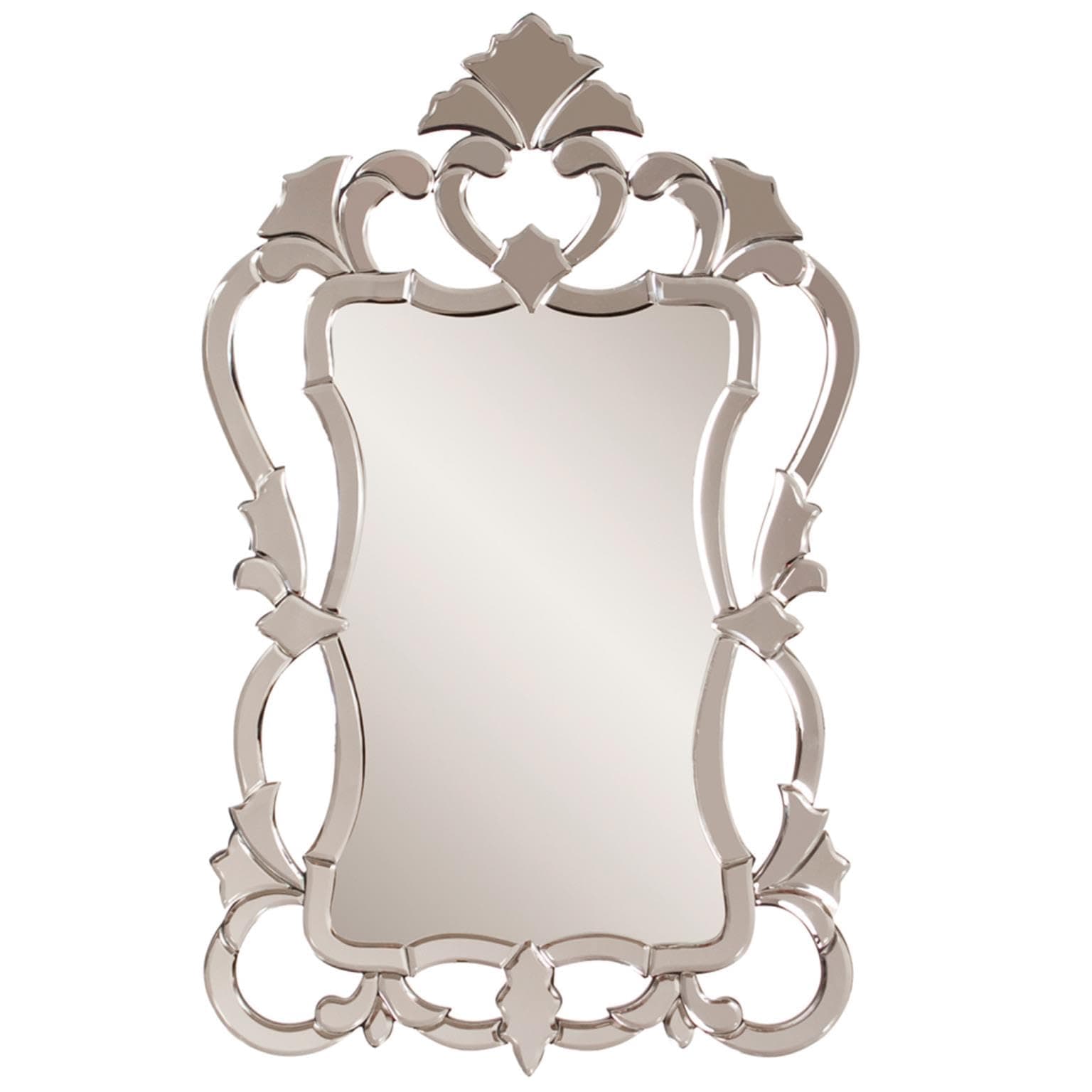 Howard Elliott Contessa Rectangular Hanging Wall Mirror, Mirrored Frame, 26 x 43 Inch