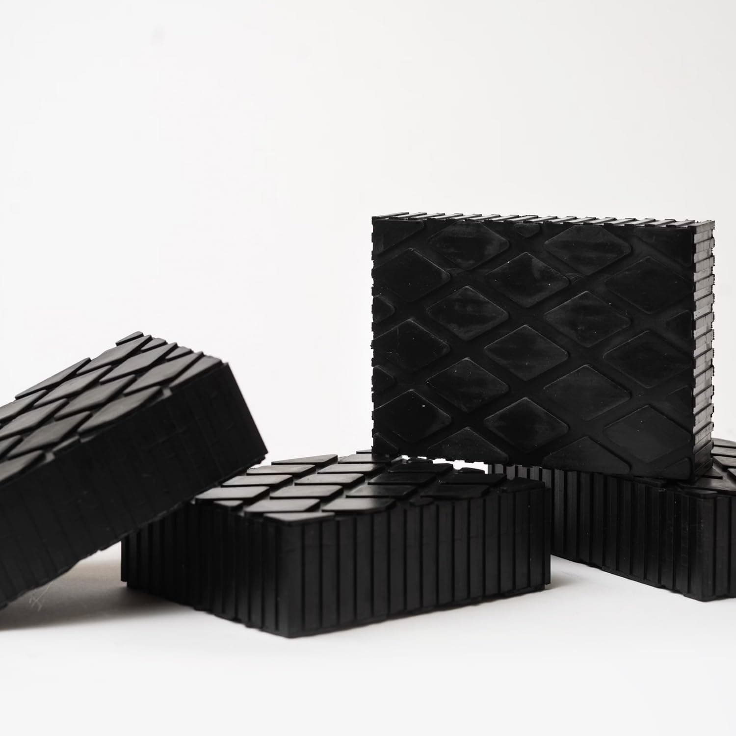 Solid Rubber Auto Lift Block Spacer Pad – Heavy-Duty 6-3/8" x 4-3/4" x 2" Pad for Automobile Lifts, Jacks, & Racks | 3000 lbs Capacity | Set of 4