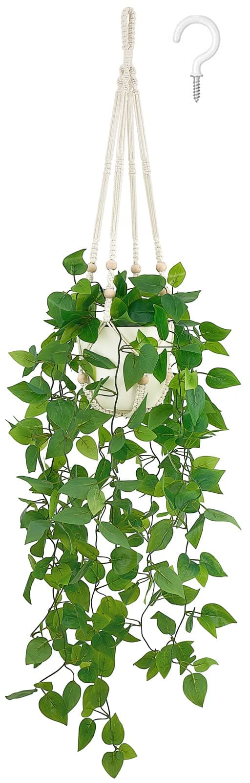 artificial hanging plants in pot
