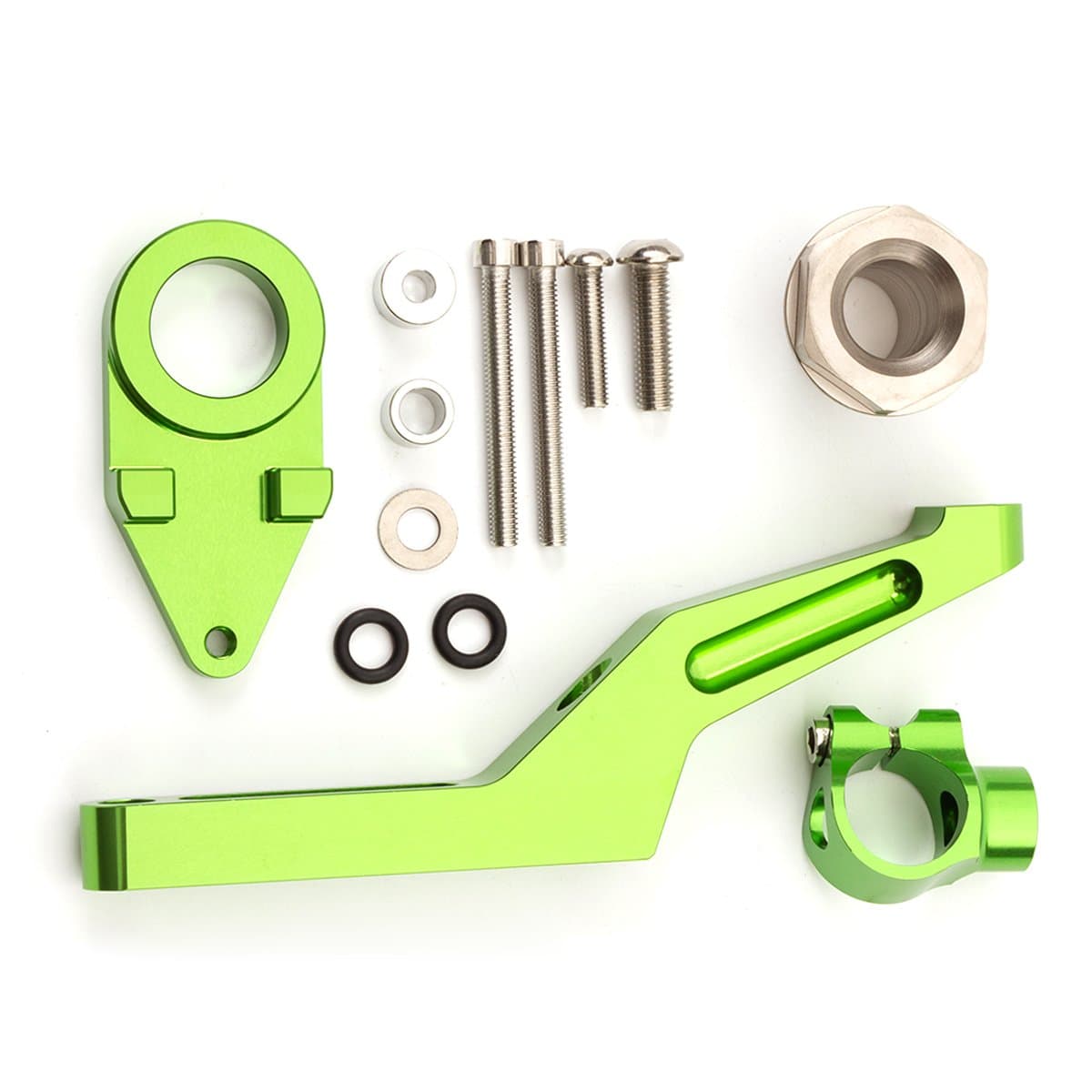 FXCNC Racing Motorcycle CNC Steering Damper Stabilizer Buffer Mounting Bracket Kit Compatible with Ninja 600 ZX636 ZX6R ZX-6R 2009-2020