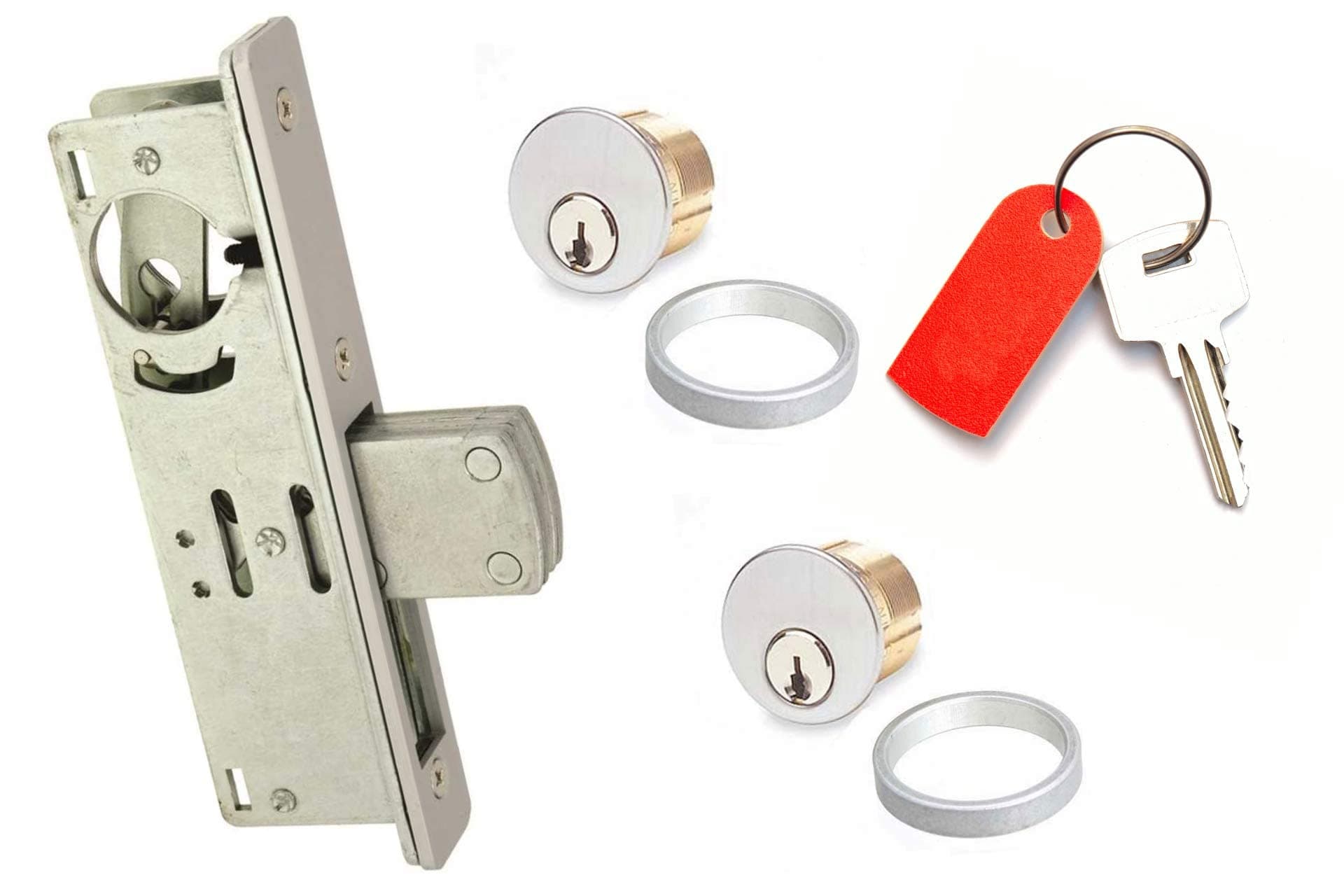 Gate Lock Boxes With Fence Keyed Lock Hardware (Weldable Steel) (X2 Keyed Deadbolt Lock Box)