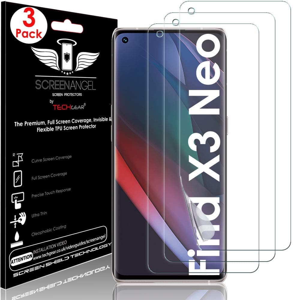 [3 Pack Screen Protector fits Oppo Find X3 Neo 5G [Screen Angel Edition] [Case Friendly] [Bubble Free] [FULL Screen Coverage] HD Clear Flexible TPU Film