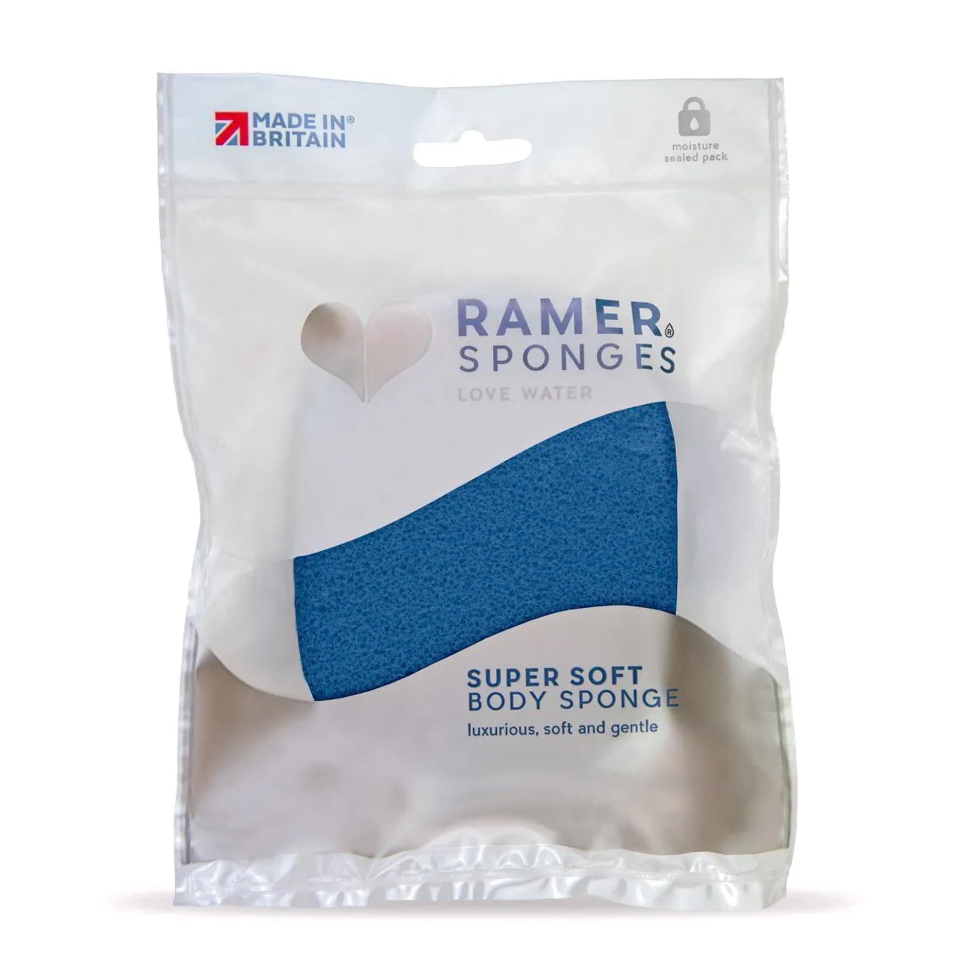Ramer Shower Sponge - Super Soft Body Sponge Small (Midnight Blue)