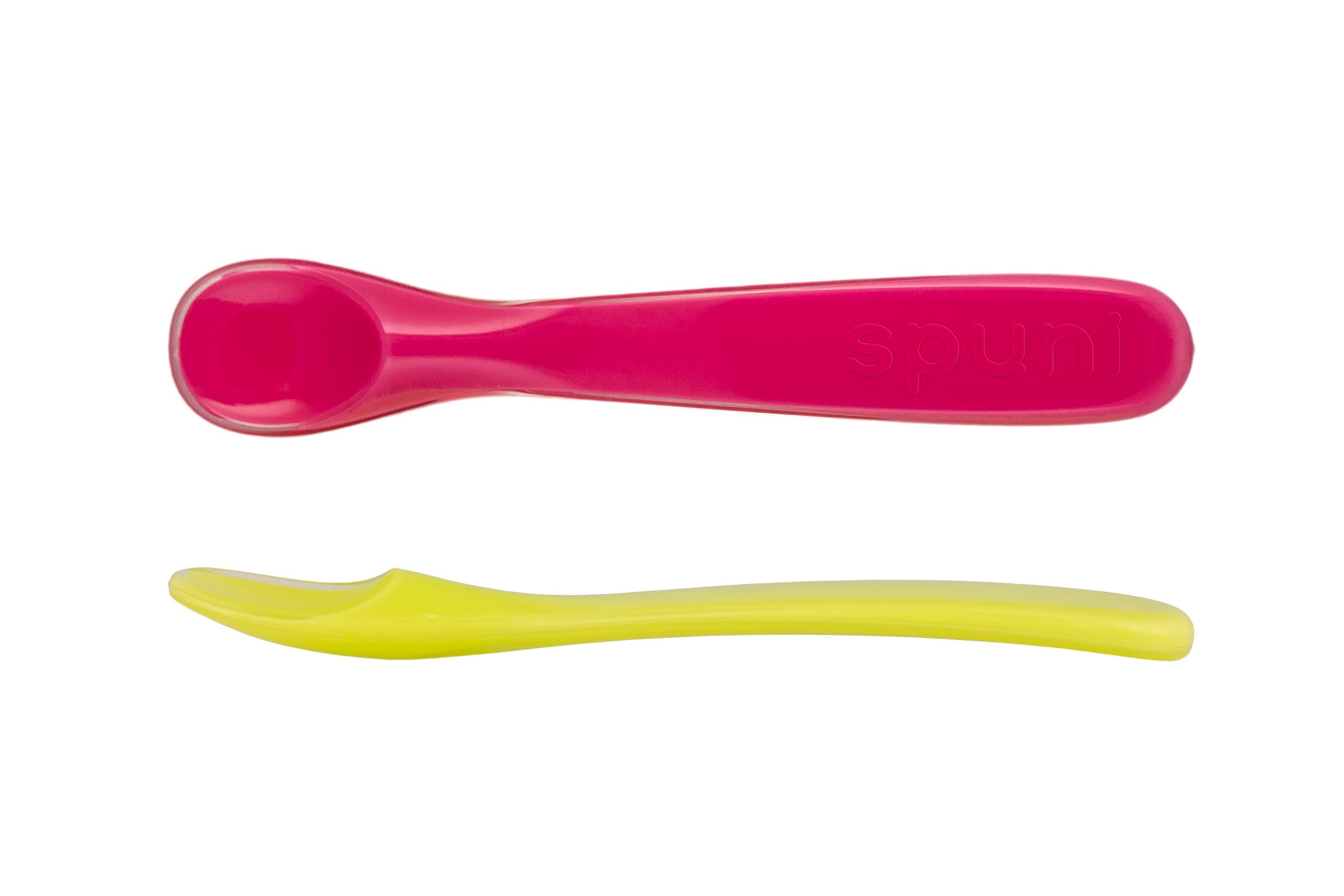 Spuni First Stage Soft Spoons - 2 Pack (Neon & Playful Pink)