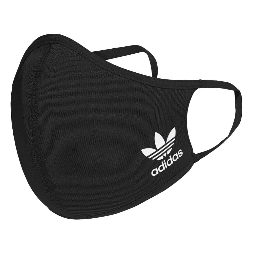 adidas Originals Standard Face Covers 3-Pack, Black/White, X-Small/Small