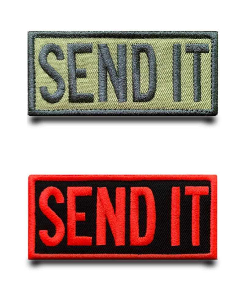 2 Pieces Send IT Funny Patch Tactical Patches,Full Embroidered Emblem Appliques Loop and Hook Fastener Military Flag Patch for Backpacks,Vest,Bags,Clothes,Jacket,Jeans,Caps,Hats Etc