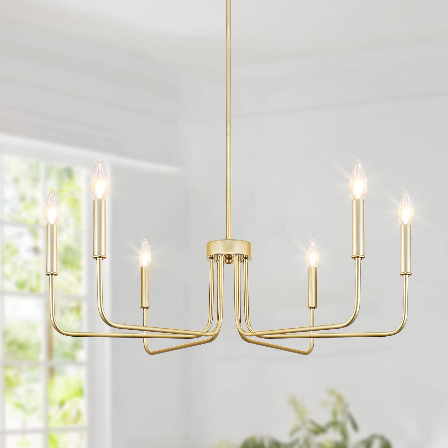 6 Light 28.74“ Gold Chandelier