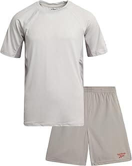 Reebok Boys Athletic Shorts Set - 2 Piece Summer Clothes Outfit with Graphic Tee and Boys Basketball Shorts for Active Kids