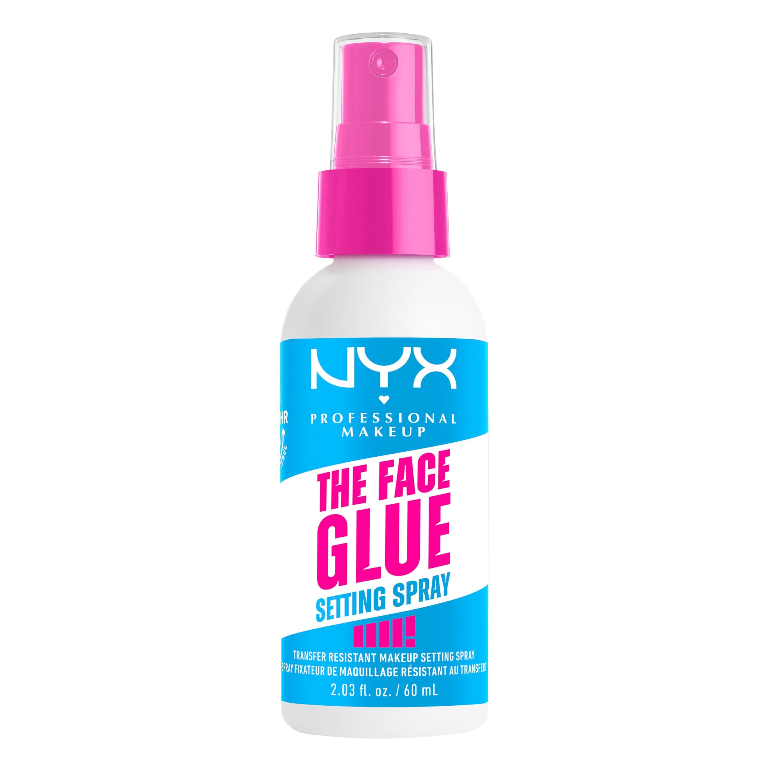 NYX Professional Makeup The Face Glue Setting Spray, Makeup Setting Spray, Upto 24 Hours Makeup Wear, Light-Weight & Long- wear, Transfer-Resistant & Waterproof, 60 ml