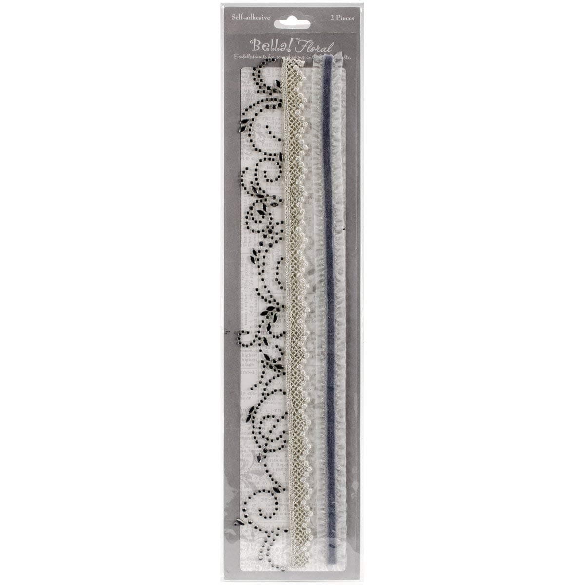 Ruby Rock-ItBella Bling and Fabric Trim Embellishments-Silver