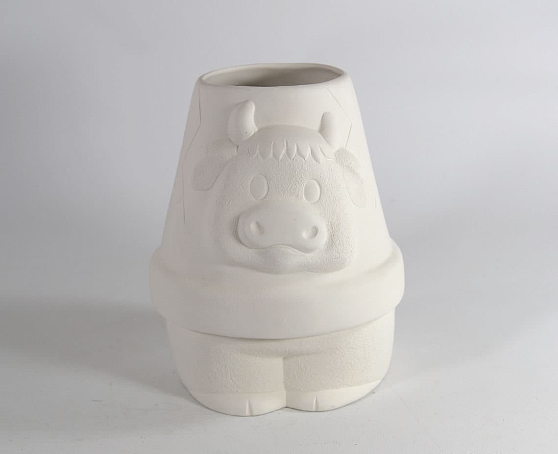 Cow Pot Planter Ready to Paint Ceramic Bisque