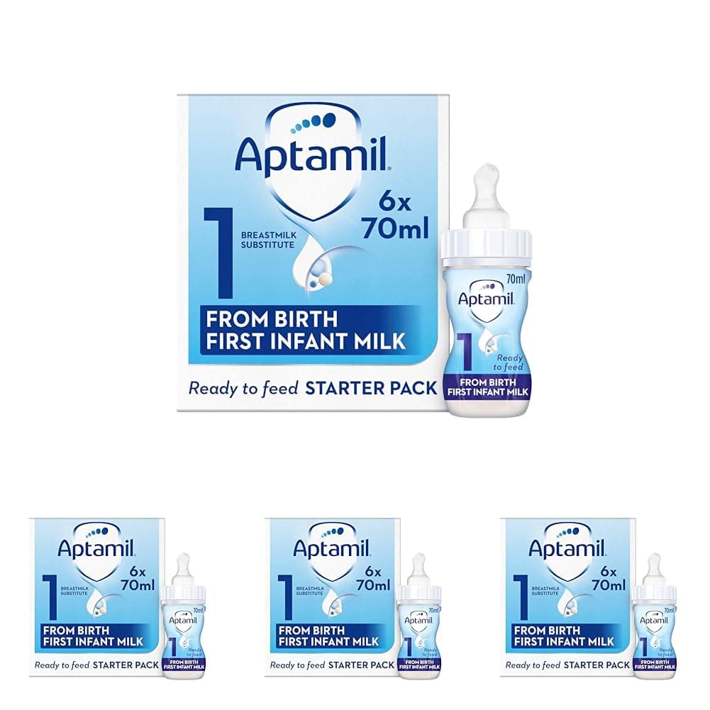 1 First Baby Milk Formula Starter Pack Ready to Use Liquid, from Birth, 6x70 ml (Pack of 4)