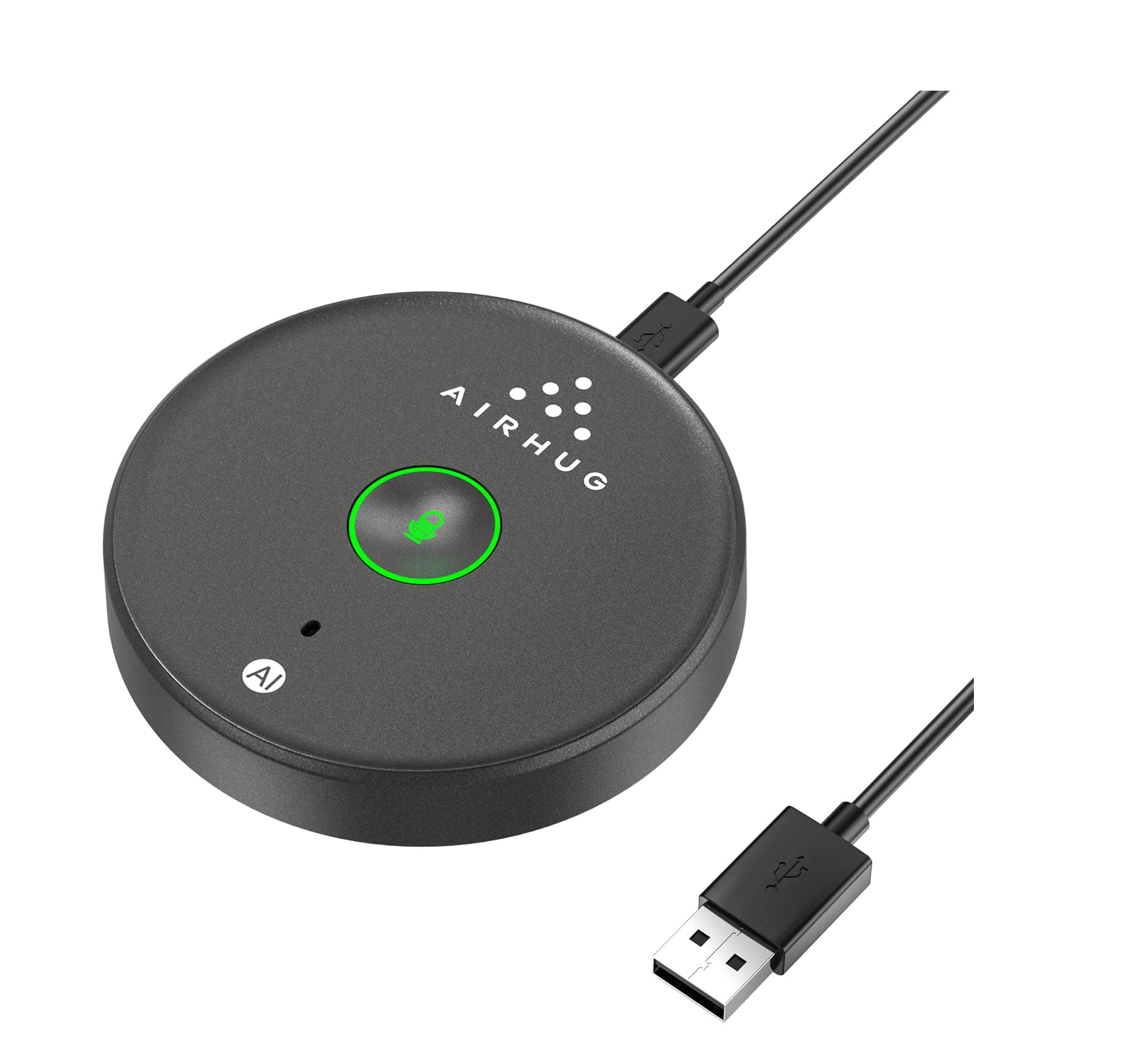 AIRHUG USB Microphone No Speaker, Desktop Computer Mic, Mute Button with LED Indicator,AI Noise Reduction,Plug & Play Omnidirectional Condenser PC Laptop Mics,for Online Calls/Class/Recording Video