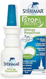 Sterimar Stop Protect Allergy Response, Nasal Spray, Fast-Acting Moderately Hypertonic, 100% Natural Sea Water, Free from Steroids, Drugs & Preservatives, For Adults & Children 3+, 20 ml