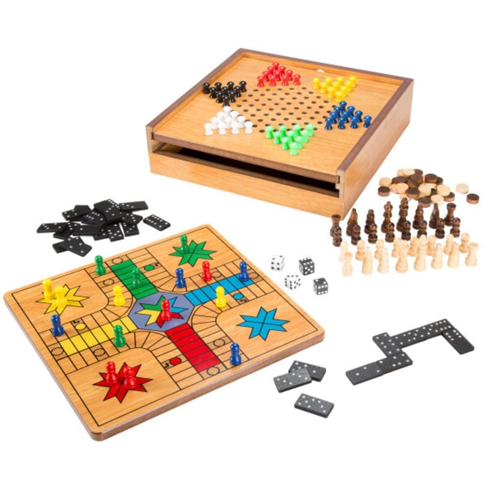 HEY! PLAY! 7-in-1 Combo Game with Chess, Ludo, Chinese Checkers & More