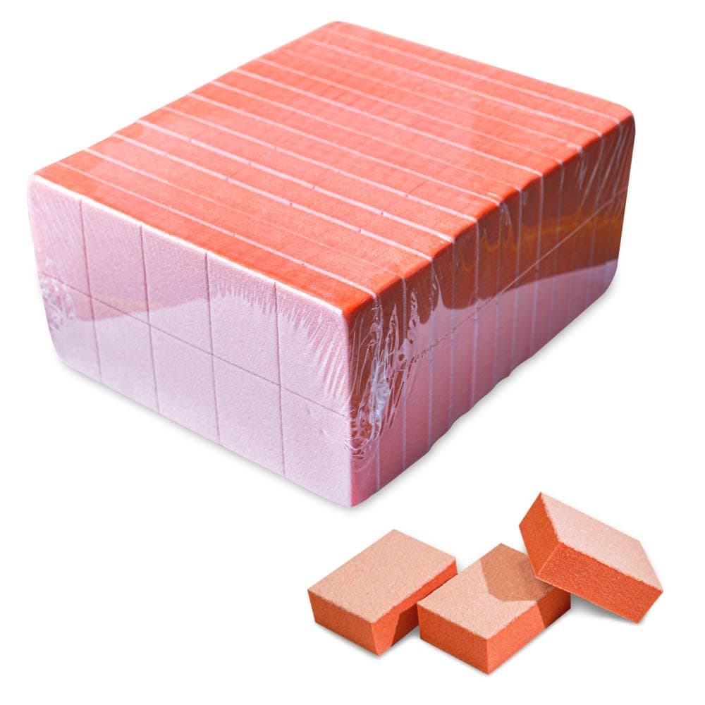 Karlash Nail Mini Orange Buffer Block File 80/100 Grit 2 Sided 130 count
