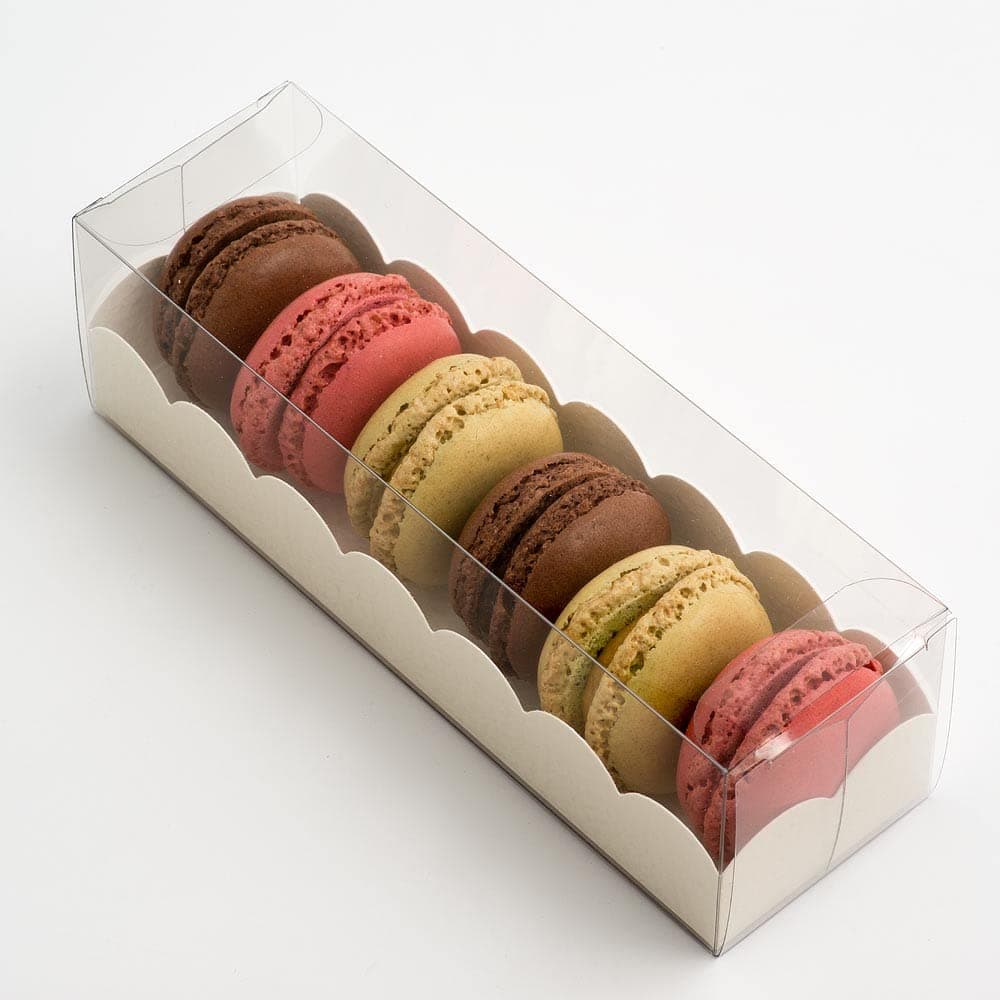 10 Empty Macaroon Boxes with Antique White Insert - 160x50x50mm- Wedding Favours Boxes