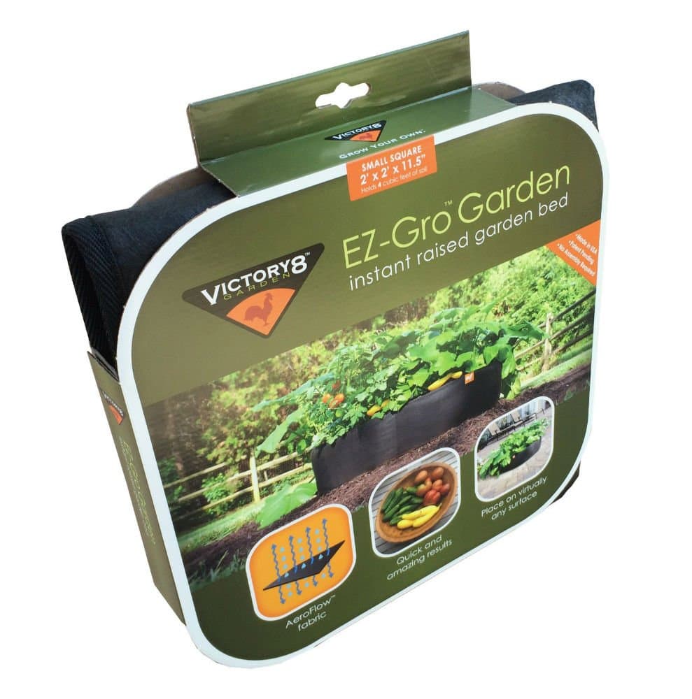 2 ft X 2 ft Victory 8 EZ-GRO Small Square Fabric Raised Bed Garden Green Gardening Raised Bed, AeroFlow Fabric NO Assembly