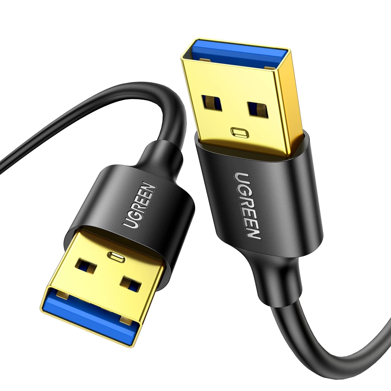 UGREEN USB Cable 3.0 Super Speed Cable A Male to A Male USB Connection Cable Compatible with Printers, Modems, Hard Drives, Cameras etc. (1 m)