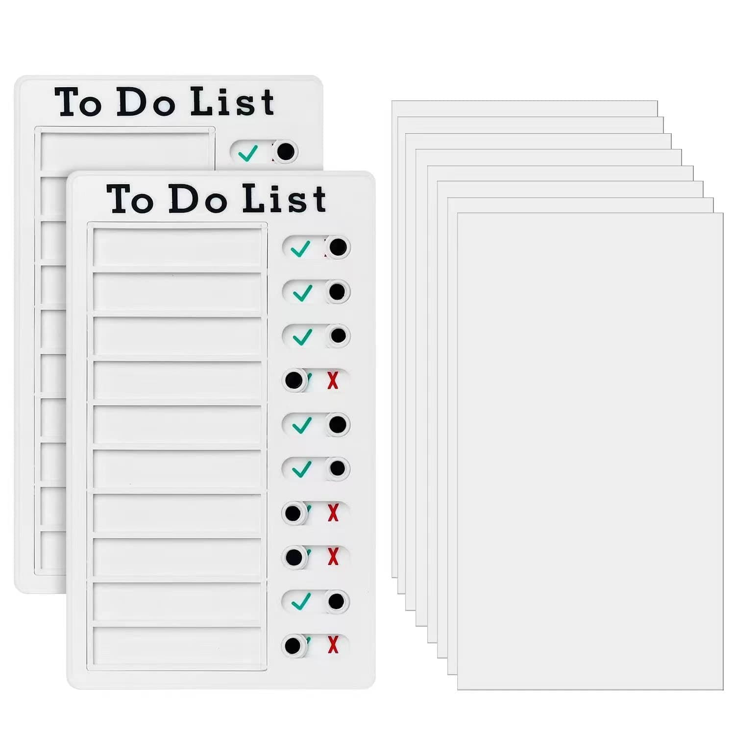 2Pcs Chore list Chore Chart Detachable Slider Chore Checklist with 8 Cardstock Detachable Message Board Checklist Daily Planner for Kids Teenagers Adults DIY (To do list)