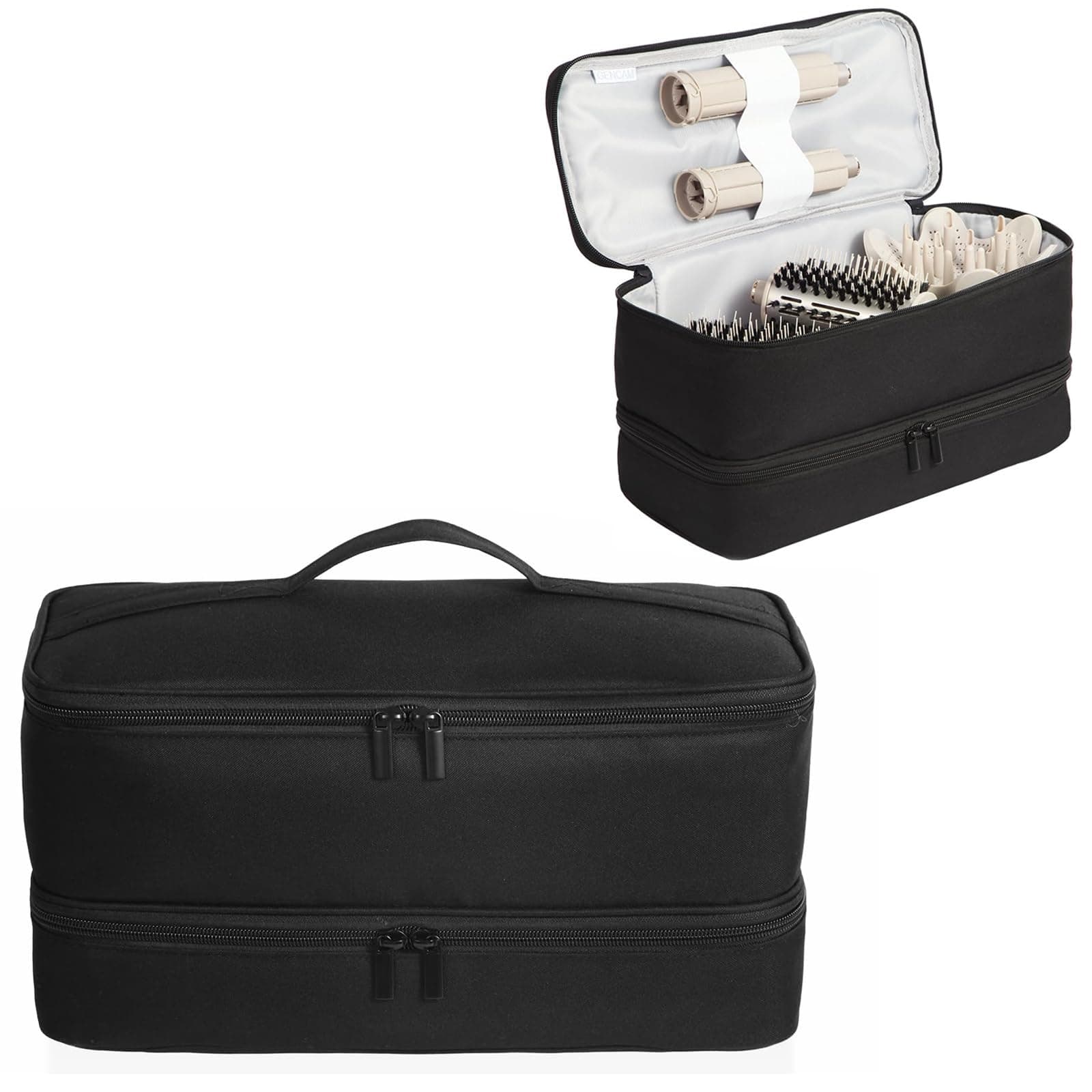 Double-Layer Carrying Case for Shark Flexstyle, Travel Case for Shark 430/440 Flexstyle or SpeedStyle, Portable Storage Case for Shark Flexstyle FlexFusion/Dyson Airwrap Styler and Attachments