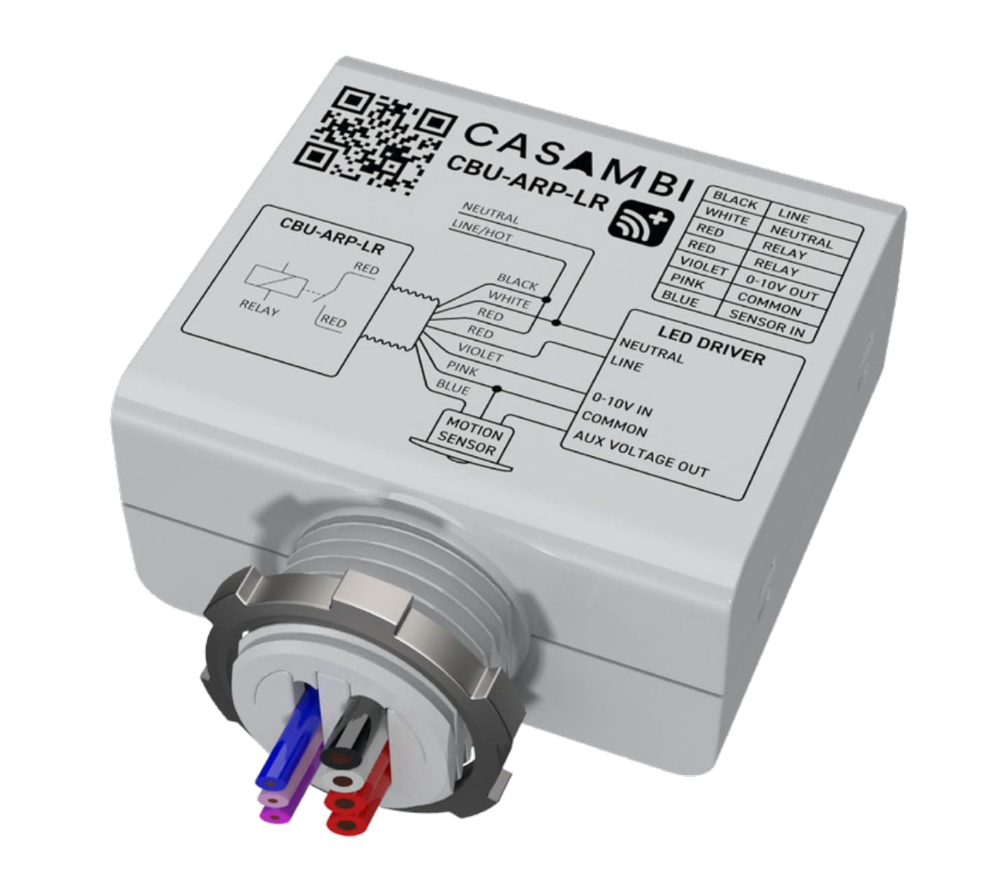 Casambi | Bluetooth-Controlled 0-10V Controller with Relay | CBU-ARP-LR