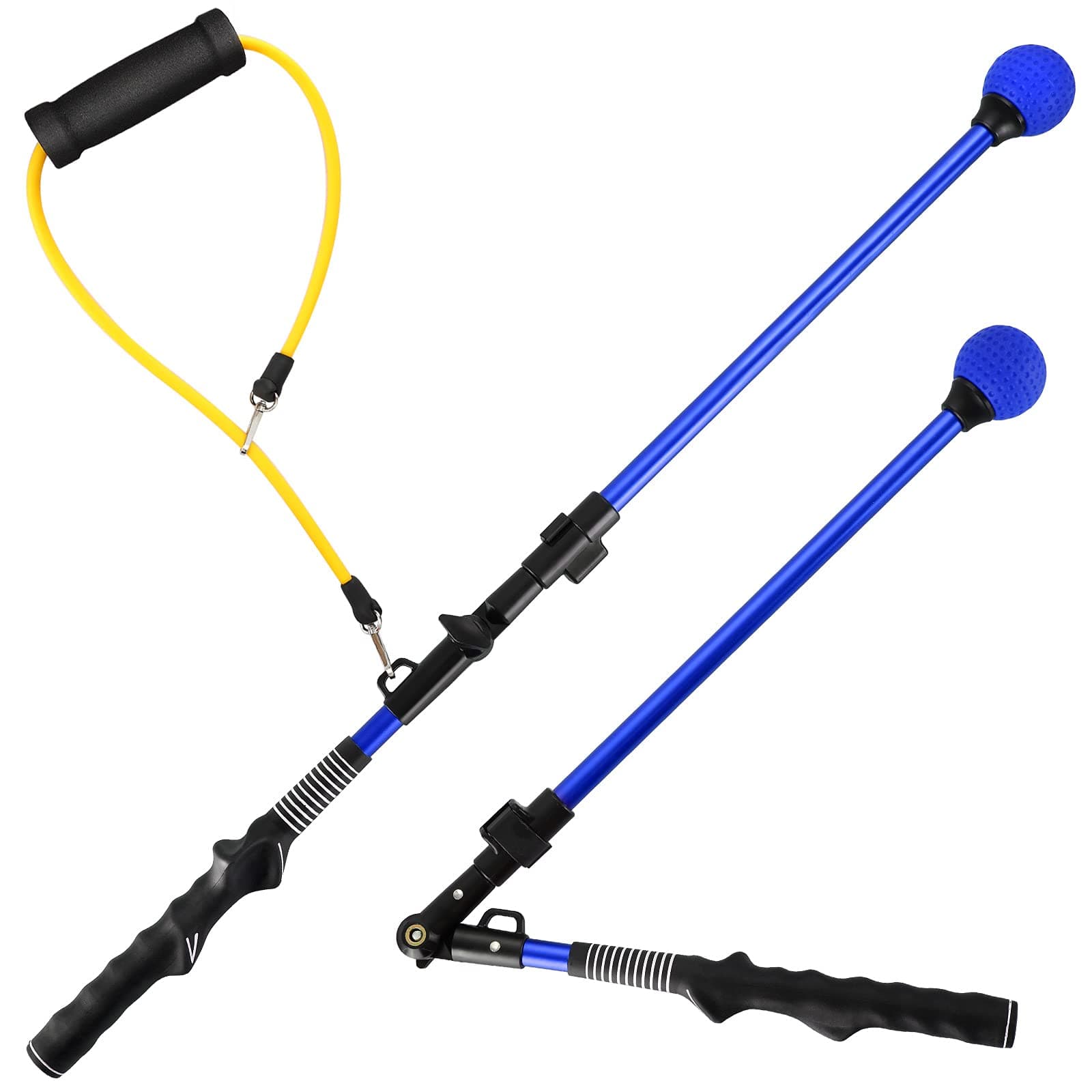 PELLOR Golf Folding Swing Trainer Aid, Speed Strength Trainer, Adjustable Golf Training Aids, Warm-up Stick for Strength Flexibility and Tempo, Golf Training Aid for Men Women