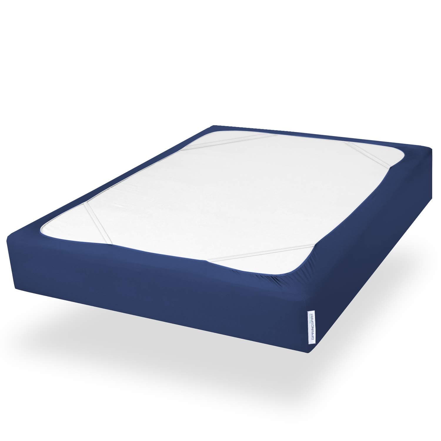 Queen Size Box Spring Cover with Smooth and Elastic Woven Material, Alternates for Bed Skirt, Wrinkle & Fading Resistant, Washable, Dustproof, Navy