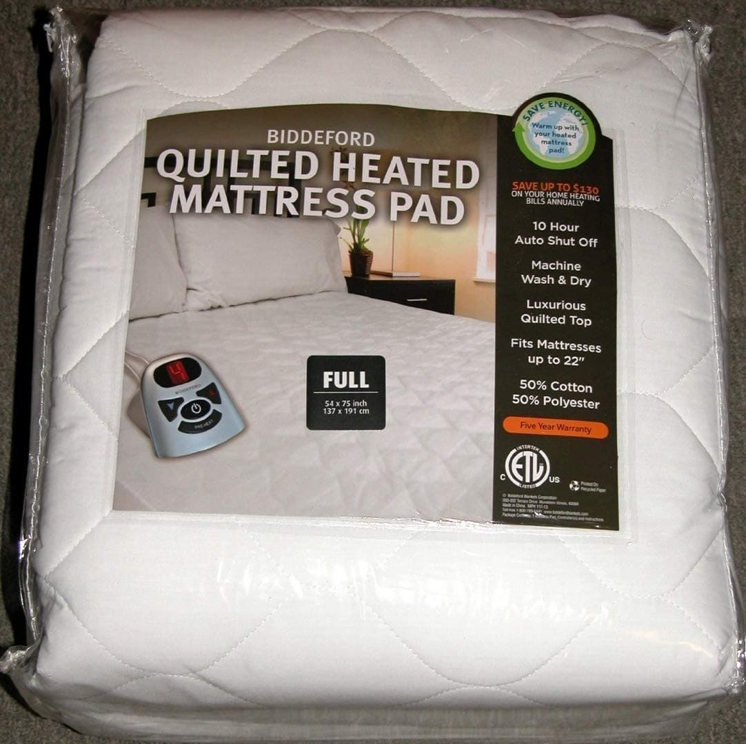 Biddeford Heated Quilted Mattress Pad - Full