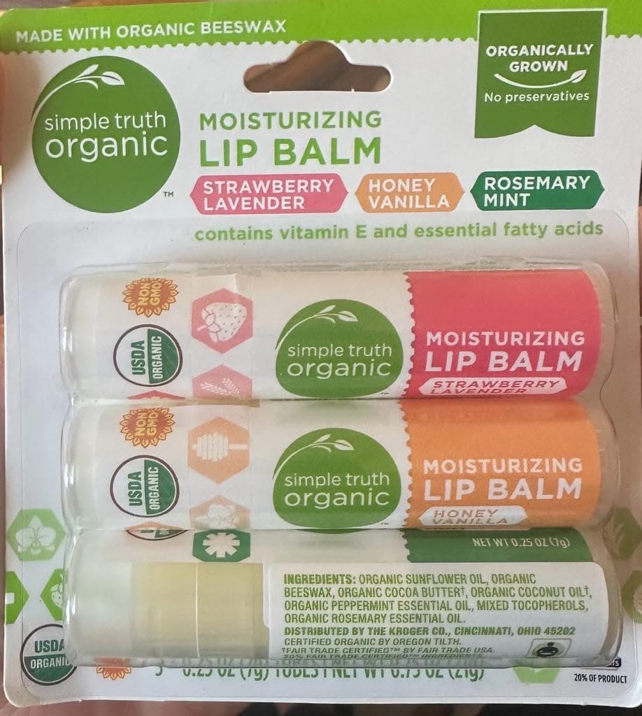 Simple truth organic lip balm3 packFUSDA Organic