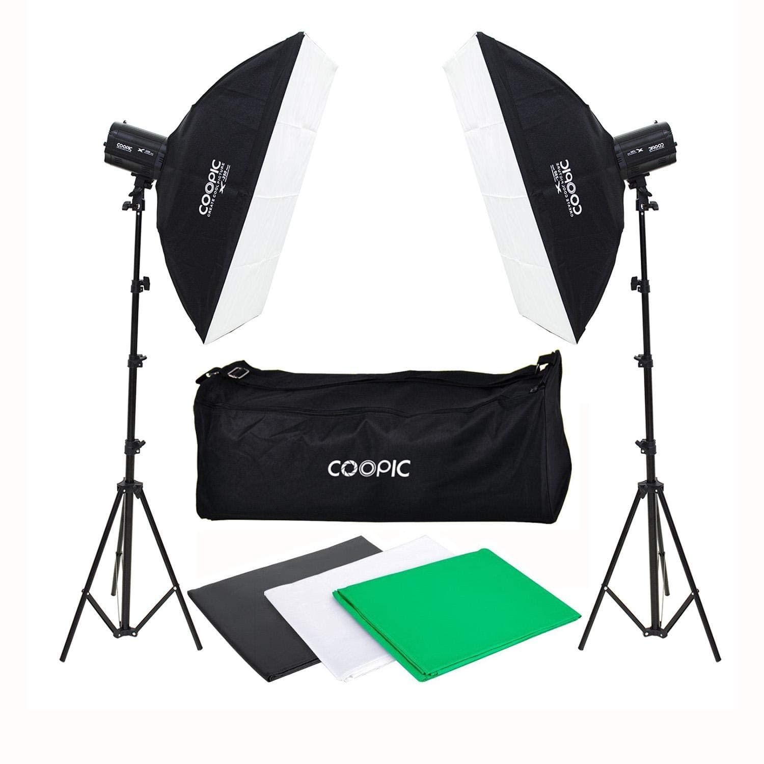 x-250 Photo Studio Strobe Flash Lighting Kit - 1.5x3m