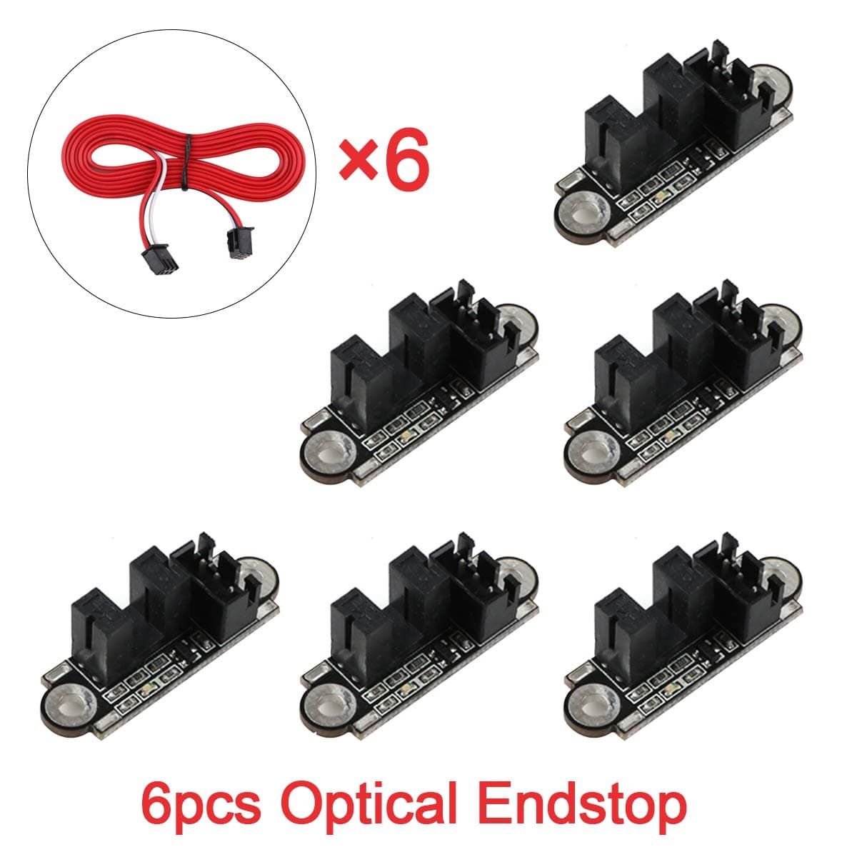 Innovateking-EU 6pcs Optical Endstop with 1M Cable Optical Switch Sensor Module Photoelectric Light Contro for 3D Printer