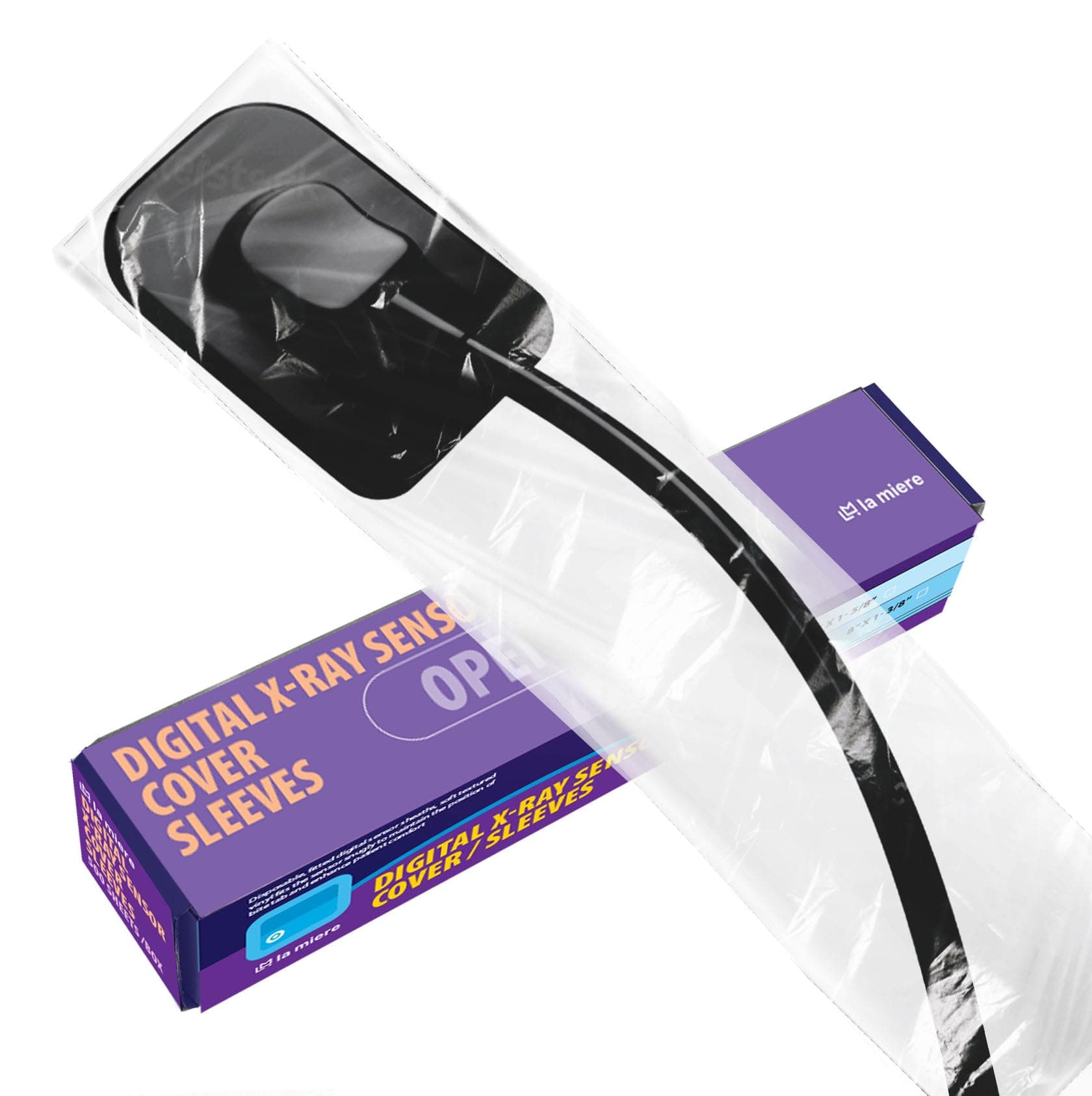 500/Box Digital X-Ray Sensor Cover/Sleeves, Sensor Bag, Sensor Covers, Barrier Envelope, X-ray Sensor Covers, X ray Sensor sheaths (Clear 8" x 1-3/8", Box)