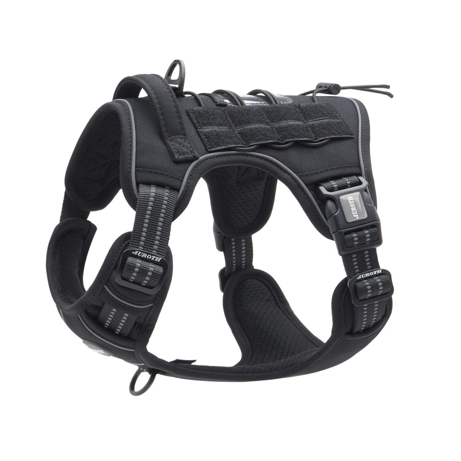 Tactical Harness for Large Dogs No Pull Adjustable Pet Harness Reflective Working Training Easy Control Pet Vest Military Service Dog Harnesses Black L