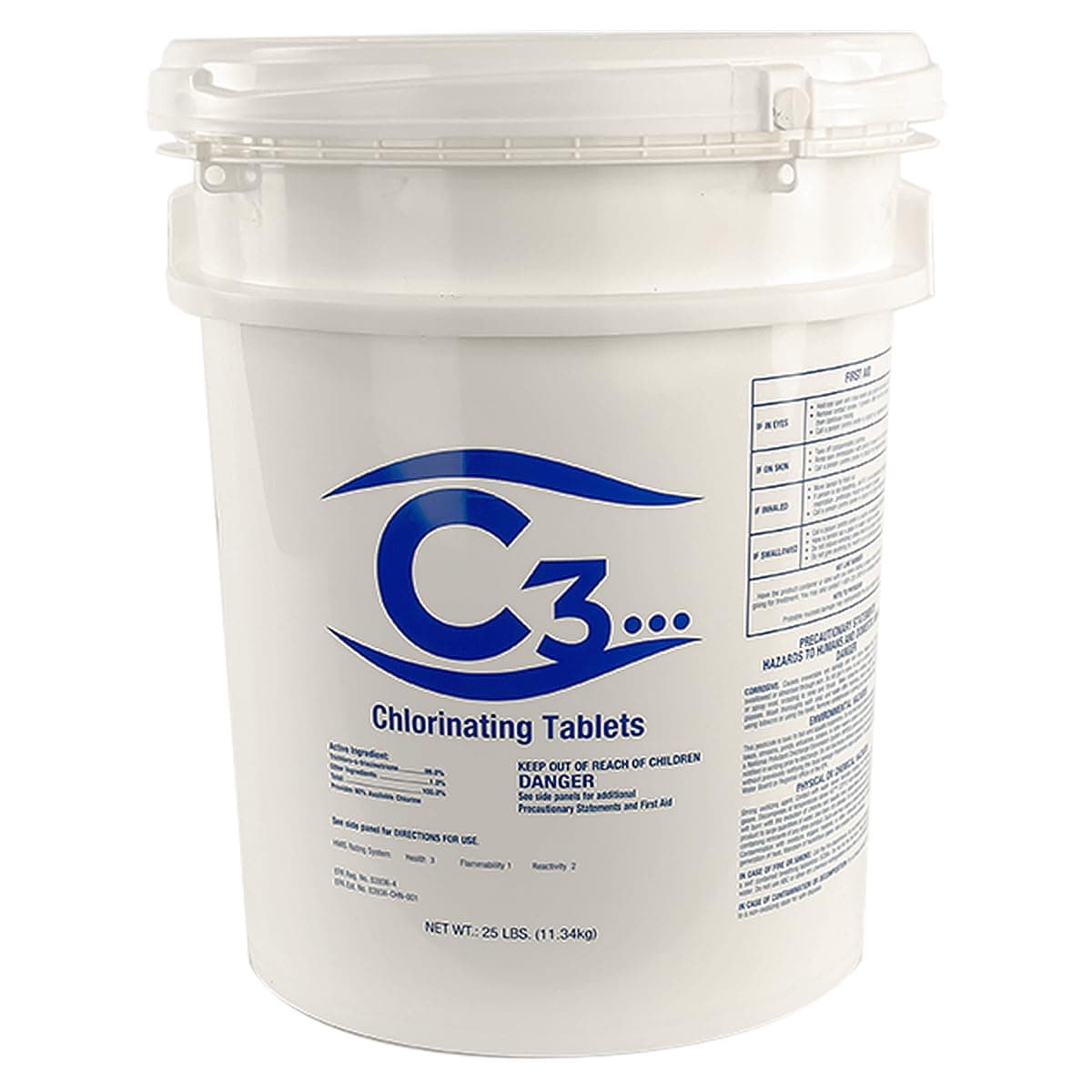C3... C3 3" Stabilized Chlorine Tablets for Swimming Pool and Spa | Individually Wrapped | Slow Dissolving | 25 lbs